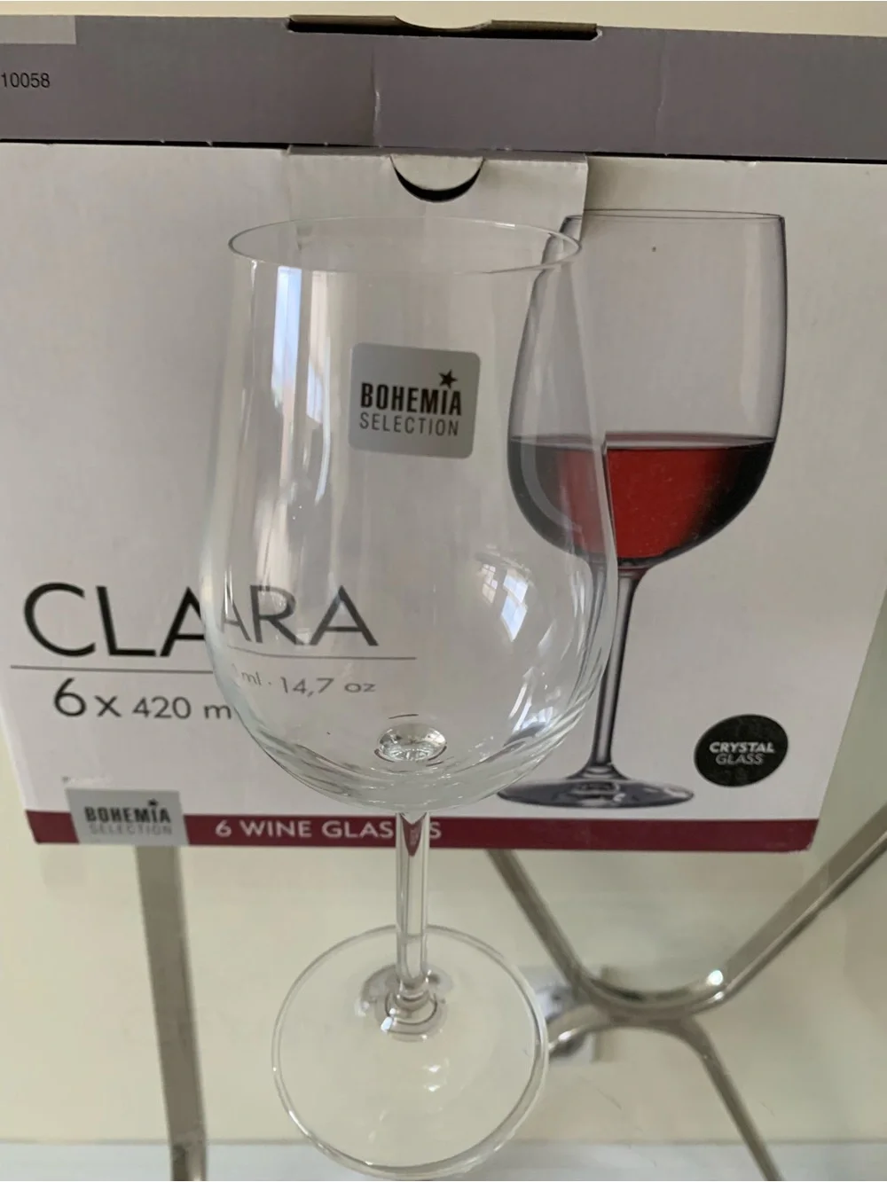 Bohemia Clara Crystal Glass Wine Glasses - Set of 6